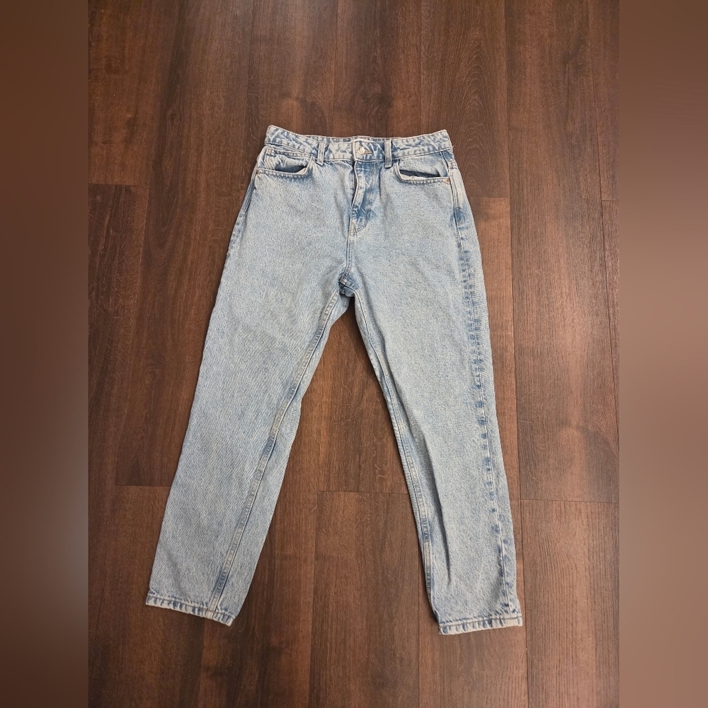 Zara Light Blue Women's Straight Classic Mom Jeans Jeans